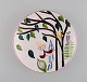 Stig Lindberg for Gustavsberg Studiohand. Round dish in glazed faience with hand-painted ...