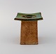 Curt M. Addin (1931-2007) for Glumslöv. Candle holder in partially glazed stoneware. Beautiful ...