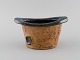 Curt M. Addin (1931-2007) for Glumslöv. Freeform vase in partially glazed stoneware. Beautiful ...