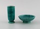 Wilhelm Kåge (1889-1960) for Gustavsberg. Argenta art deco vase and bowl in glazed ceramics. ...
