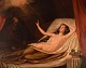 Unknown artist. Oil on canvas. Naked woman in bed. 19th century.The canvas measures: 70 x 56 ...