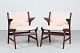 Erik Buch styleA pair of armchairs made of teak with brass screwsand upholstered with new ...