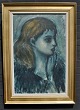 Lønholdt, Sigurd V. (1910 - 2001) Denmark: Female portrait. Oil on canvas. Signed. 76 x 61 ...
