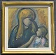 Lønholdt, Sigurd V. (1910 - 2001) Denmark: Mother with child. Oil on canvas. Signed. 52 x 52 ...