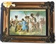 Miniature painting with war scene: "Napoleon with his officers". First half of the 20th century. ...