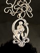 Art deco sterling silver pendant 6.3 x 3.3 cm. and chain 60 cm. item no. 504190