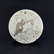 Diameter 15.5 cm.Rare Bjørn Wiinblad monthly plate for the month of October with gold ...