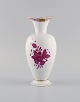 Herend Chinese Bouquet Raspberry vase in hand-painted porcelain. Pink flowers and gold ...