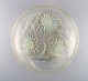 Verlys, France. Large art deco bowl in mouth-blown art glass with flowers in 
relief. 1940s.
