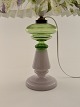 Opaline oil lamp with light green container changed to el. 19.c. H.55 cm. item no. 504641