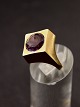14 carat gold 
ring size 53-54 
weight 6.6 
grams with 
amethyst from 
jeweler Gunner 
Brokholm ...