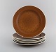 Stig Lindberg 
for 
Gustavsberg. 
Six Coq dinner 
plates in 
glazed 
stoneware. 
Beautiful glaze 
in ...