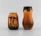 Ipsen's, 
Denmark. Two 
vases in 
hand-painted 
and glazed 
ceramics. 
Mushrooms and 
foliage. 1920s 
/ ...