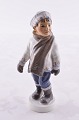 Dahl Jensen Boy in winter clothes, no. 1064. Height 19.5 cm. 7 11/16 inches. 2. quality, fine ...