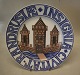 B&G Randerusiæ Insignia CivitaTown Plates with Coat of Arms of Randers: Bridge and towers  ...