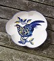 Blå Fasan fajance porcelæn, bladformede fade 20cm