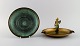 Zicu, Sweden. Large art deco ashtray and bowl in patinated metal. Mid 20th century.The ashtray ...