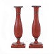 Pair of tulip 
shaped red 
decorated 
pewter 
candelsticks
Denmark circa 
1840
H. 21cm