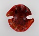 Organically shaped Murano bowl in mouth blown art glass. Red shades. Italian design, ...