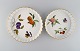 Royal Worcester, England. Two Evesham pie dishes in porcelain decorated with 
fruits and gold rim. 1980s.

