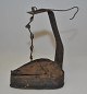 Oil lamp in 
iron tin, 18th 
century Samsø, 
Denmark. Heart 
shaped. With 
lid and chain 
suspension. ...