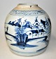 Chinese bojan without lid, blue/white, 19th century. Ginger jar. Decorations in the form of ...