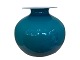 Holmegaard Carnaby, large round blue vase.Designed by Per Lütken in 1968.Height 22.6 ...