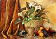 Fischer, Carl 
H, (1885 - 
1955) CD: 
Arrangement 
with kahla and 
fruits on a 
table. Oil on 
canvas. ...