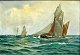 Olsen, Alfred (1854 - 1932) Denmark: Sailing ships at sea. 44 x 62 cm. Oil on canvas.Framed: ...