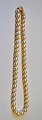 Pearl chain - single row - saltwater pearls with 14 carat gold clasp. Hong Kong. 20th century. ...