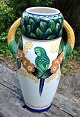 Large Aluminia 
Jugend vase in 
faience, 
decorated with 
parrot, approx. 
1910 - 1920, 
Copenhagen, ...