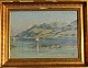 Milton Jensen, 
Carl (1855 - 
1928) Denmark: 
Scene from a 
lake in 
Switzerland. 
Signed. Oil on 
...