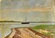 Danish artist (20th century): A boat on the water. Oil on canvas. Signed: VL 1919. 25 x 38 ...