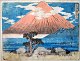 Hiroshige, Ando (1797 - 1858) Japan: Station Hara. Woodcut - colored.16 x 20.5 cm.From the ...