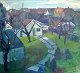 Ibsen, Børge (1913 - 2002) Denmark: Garden scene. Oil on canvas. Signed. 92 x 100 cm.Framed: ...