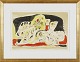 Asger Jorn lithographyNo 3/75, signed.Passepartout with handgolden frame. Dimensions: 95 x ...