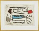 Robert Jacobsen
Hand colered 
etching.
Passepartout 
with golden 
frame. 
Dimensions: 
100 x 82 ...