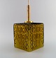 Scandinavian design. Ceiling lamp / pendant in mouth-blown art glass and brass. 
1970s.
