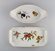 Royal Worcester, England. To Evesham serveringsfade i porcelæn dekoreret med 
frugter og guldkant. 1960/70