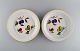 Royal Worcester, England. A pair of Evesham dishes / bowls in porcelain 
decorated with fruits and gold rim. 1960/70s.
