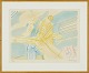 Lithography, Wilhelm Freddie, Signed 1972Passepartout with wooden frame. EA, Signed. ...