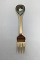 A. Michelsen Gilded Sterling Silver Christmas Pastry Fork 1981