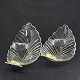 Length/Height 25 cm.Width 18 cm.A pair of unusually large leaves in crystal glass intended ...