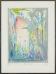 Lithography, Hand coloredPassepartout with dark frame.Signed 1988. Dimensions: 61 x 81  ...