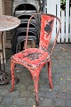 Original, old French Tolix design chair in metal with red original color with a super fine ...