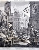 Hogarth, 
William (1697 - 
1764) England: 
Beer Street. 
Copper 
engraving. 
Signed 1750. 37 
x 30 ...