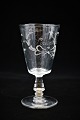 Antique French 
hand-blown 
Souvenir glass 
with writing 
and floral 
motifs H:16cm. 
Dia.:8cm.