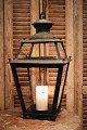 Old French lantern in metal with a super fine patina and with glass on all 4 sides. The lantern ...