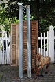 2 decorative, old 1800s French grooved zinc pipes with a fine patina. (old downpipes) H:2 ...