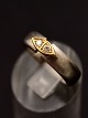 14 carat rhodium-plated gold ring size 55-56 weight 9.5 grams with two diamonds item no. 511213